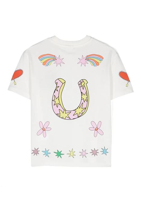 White T-Shirt With Falling Stars Graphics STELLA MCCARTNEY KIDS | TV8D31-Z0434101