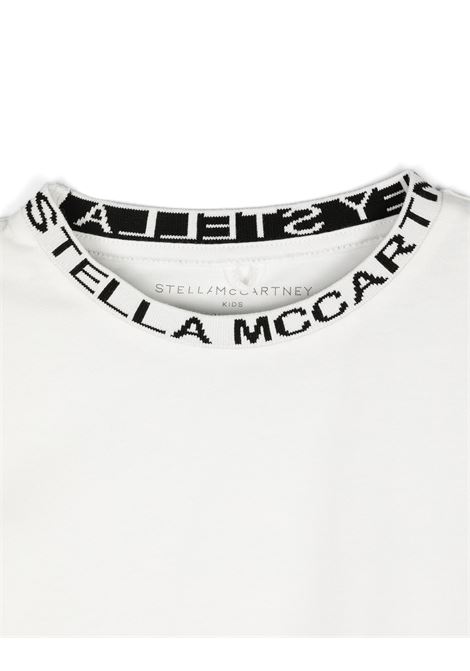 White T-Shirt With Logo On Crew Neck STELLA MCCARTNEY KIDS | TV8P71-Z0434101