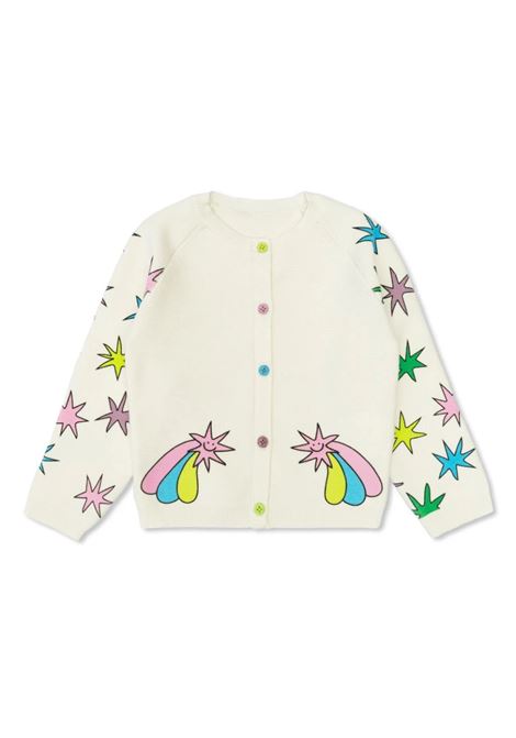 Cardigan in Maglia Bianca Con Stelle Luminose STELLA MCCARTNEY KIDS | TV9010-Z2457101