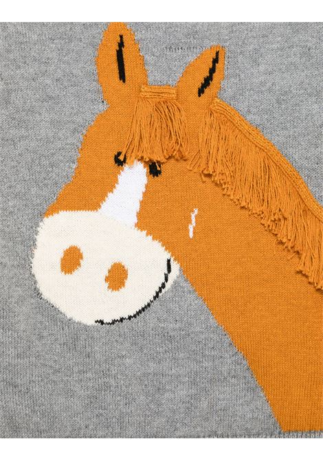 Maglia Grigia con Frange con Grafica Cavallo STELLA MCCARTNEY KIDS | TV9540-Z1528807