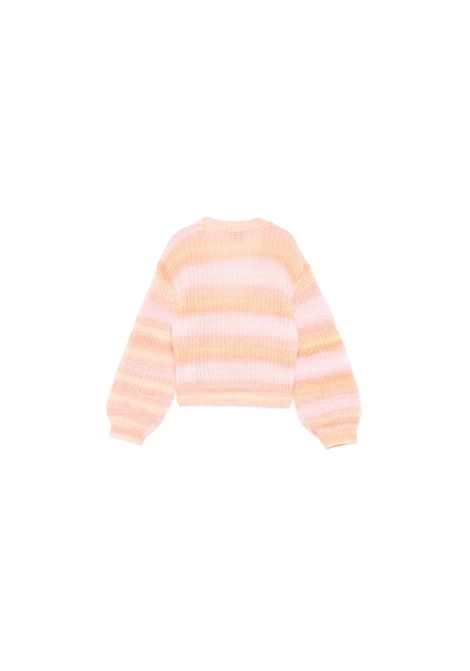 Peach Pink Rainbow Striped Knitted Cardigan STELLA MCCARTNEY KIDS | TV9A50-Z1529999