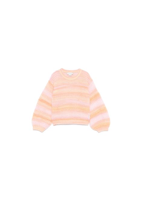 STELLA MCCARTNEY KIDS Pullover in Maglia Rosa Pesca a Righe Arcobaleno - STELLA MCCARTNEY KIDS