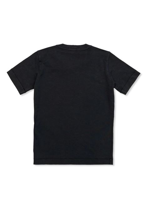 Navy Blue T-Shirt With Logo Patch STONE ISLAND JUNIOR | 811620147V0020