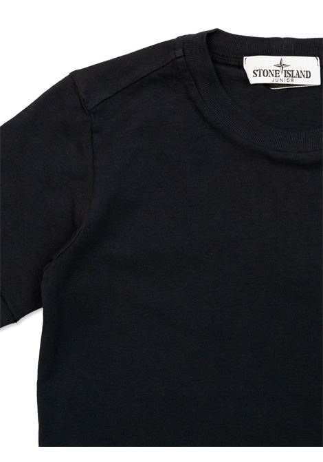 T-Shirt Blu Navy Con Patch Logo STONE ISLAND JUNIOR | 811620147V0020