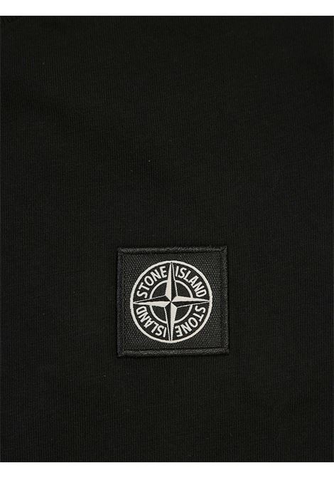 Black T-Shirt With Logo Patch STONE ISLAND JUNIOR | 811620147V0029