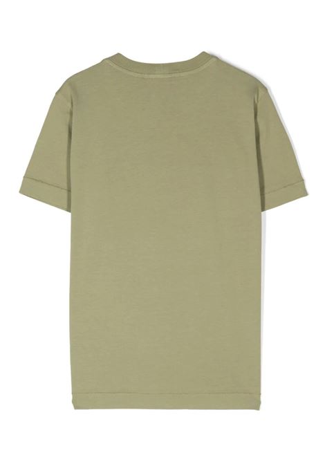 T-Shirt Verde Chiaro Con Patch Logo STONE ISLAND JUNIOR | 811620147V0055