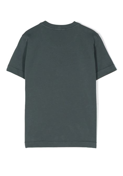 Dark Green T-Shirt With Logo Patch STONE ISLAND JUNIOR | 811620147V0057