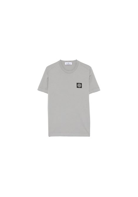 T-Shirt Grigia Con Patch Logo STONE ISLAND JUNIOR | 811620147V0064