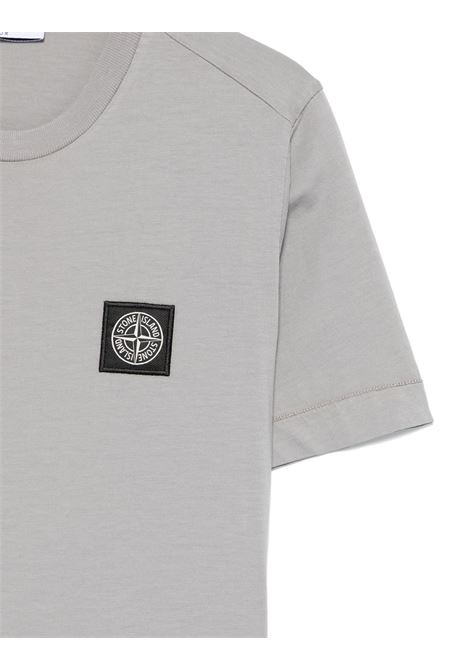 Grey T-Shirt With Logo Patch STONE ISLAND JUNIOR | 811620147V0064