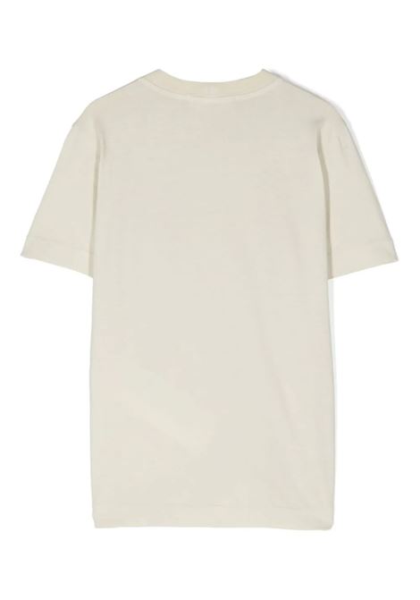 Light Beige T-Shirt With Logo Patch STONE ISLAND JUNIOR | 811620147V0097