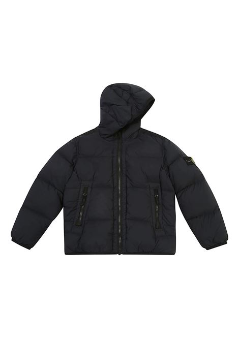 Piumino Con Cappuccio Blu Navy  SEAMLESS TUNNEL NYLON DOWN -TC STONE ISLAND JUNIOR | 811640328V0020