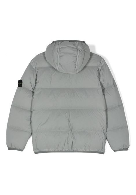 Piumino Con Cappuccio Grigio SEAMLESS TUNNEL NYLON DOWN -TC STONE ISLAND JUNIOR | 811640328V0064