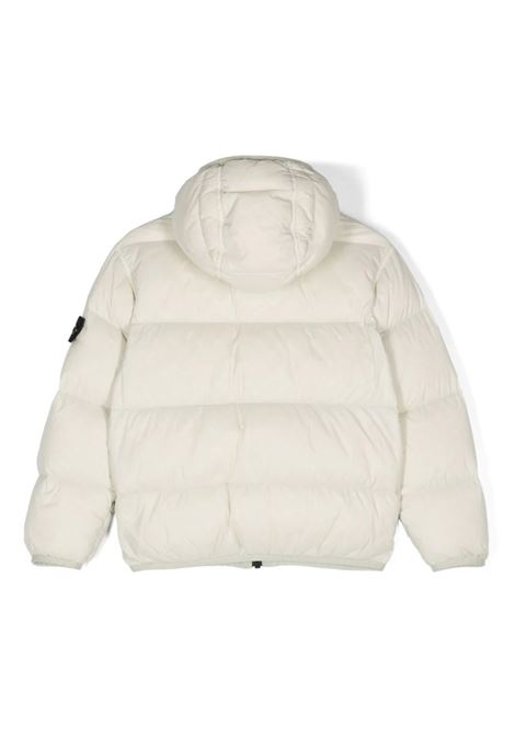 SEAMLESS TUNNEL NYLON DOWN -TC Hooded Down Jacket In Putty  STONE ISLAND JUNIOR | 811640328V0097