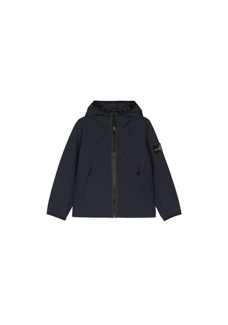 Navy Blue Hooded Jacket  STONE ISLAND JUNIOR | 811640527V0020