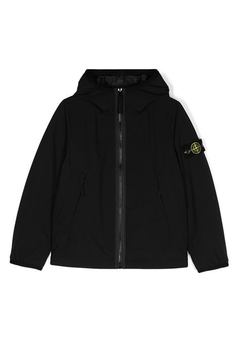 Giubbotto Nero Con Cappuccio STONE ISLAND JUNIOR | 811640527V0029