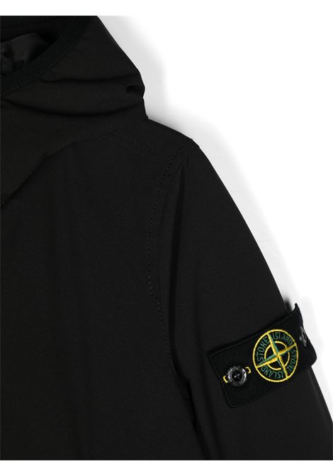 Black Hooded Jacket  STONE ISLAND JUNIOR | 811640527V0029