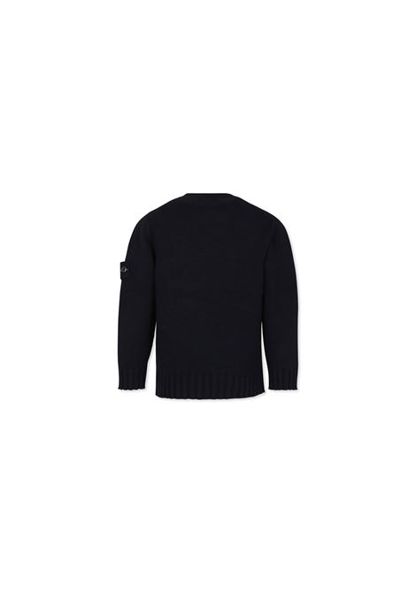 Maglione Girocollo In Cotone Blu Navy STONE ISLAND JUNIOR | 8116515A2V0020