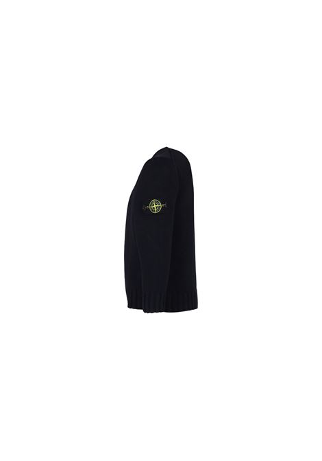 Maglione Girocollo In Cotone Blu Navy STONE ISLAND JUNIOR | 8116515A2V0020