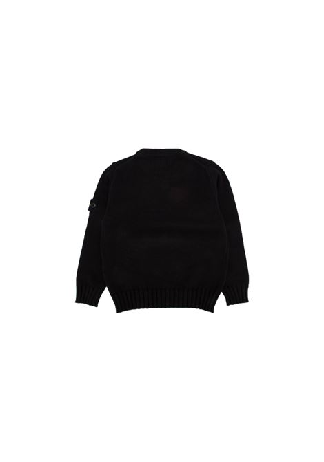 Maglione Girocollo In Cotone Nero STONE ISLAND JUNIOR | 8116515A2V0029