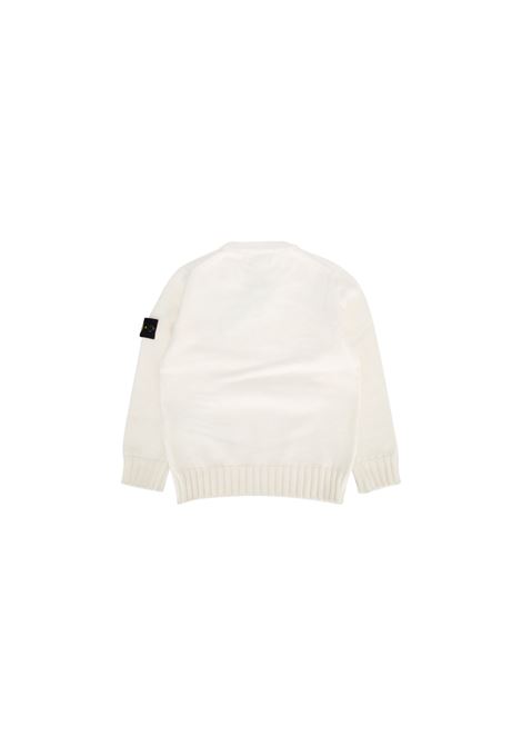 Maglione Girocollo In Cotone Bianco STONE ISLAND JUNIOR | 8116515A2V0099