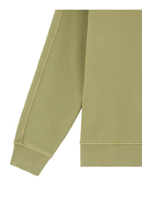 Sage Green Diagonal Organic Cotton Sweatshirt With ?OLD? Effect STONE ISLAND JUNIOR | 811660441V0155