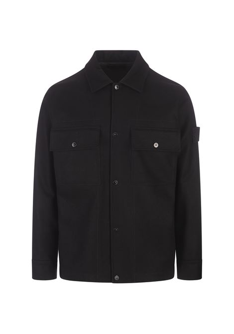 STONE ISLAND Giacca In Flanella Nera - STONE ISLAND