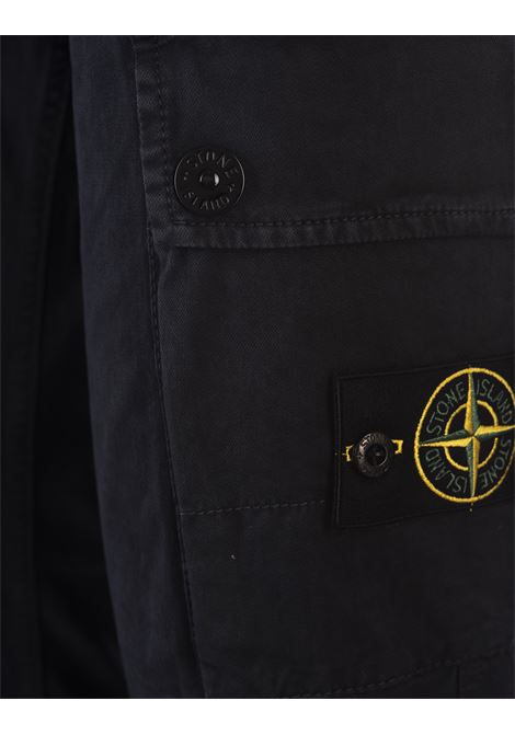 Pantaloni Cargo In Cotone Broken Twill Stretch Blu Navy STONE ISLAND | 8115303L1A0120