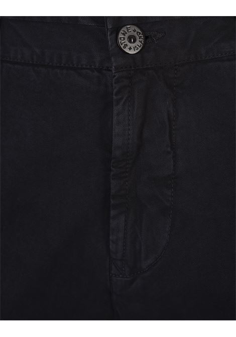 Navy Blue Cargo Trousers in Broken Twill Stretch Cotton  STONE ISLAND | 8115303L1A0120