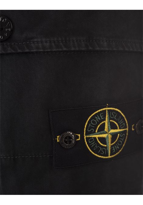 Pantaloni Cargo In Cotone Broken Twill Stretch Nero STONE ISLAND | 8115303L1A0129