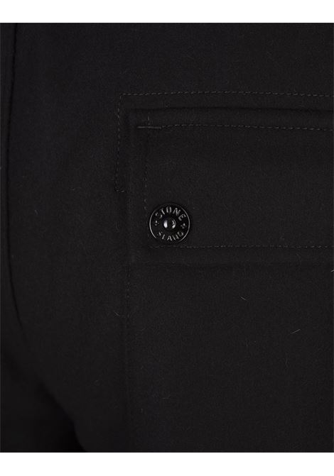 Black Wool Blend Jogging Trousers STONE ISLAND | 8115331F4V0029