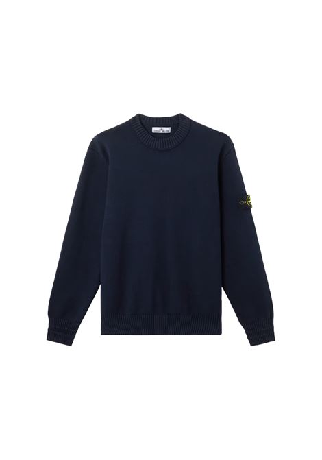 Maglione In Cotone Invernale Blu Navy Con Vestibilità Loose STONE ISLAND | 8115506A2V0020