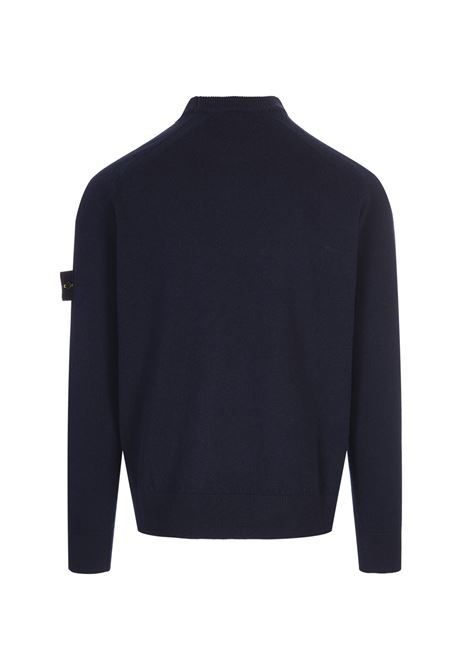 Pullover a Girocollo In Lana Blu Navy STONE ISLAND | 8115545B4V0020