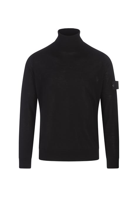 Black Wool Turtleneck Sweater STONE ISLAND | 8115565FCV0029