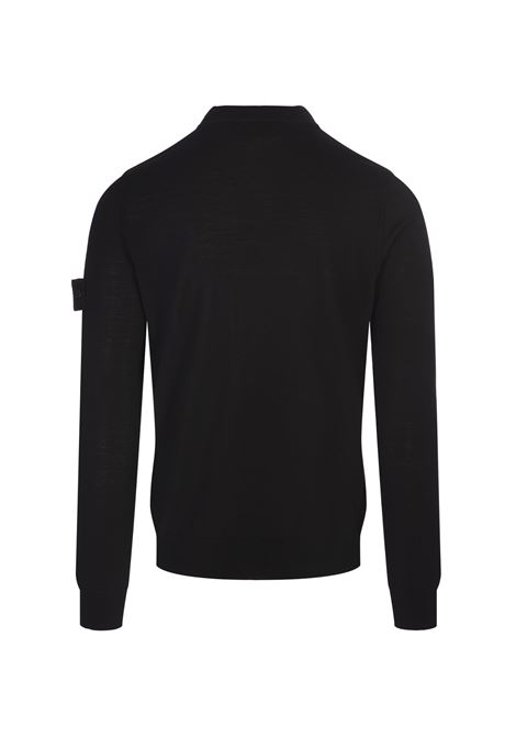 Black Virgin Wool Crew-Neck Sweater STONE ISLAND | 8115566FCV0029