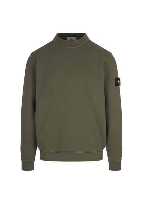 Green Organic Cotton Diagonal Fleece OLD Effect Sweatshirt STONE ISLAND | 811561241V0159