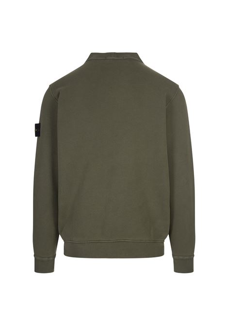 Green Organic Cotton Diagonal Fleece OLD Effect Sweatshirt STONE ISLAND | 811561241V0159