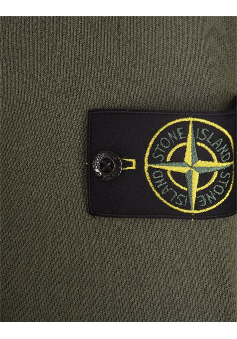 Green Organic Cotton Diagonal Fleece OLD Effect Sweatshirt STONE ISLAND | 811561241V0159