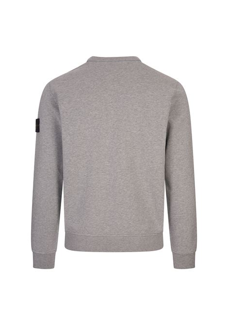 Felpa a Girocollo In Cotone Garzato Grigio Chiaro STONE ISLAND | 811562420V0M64