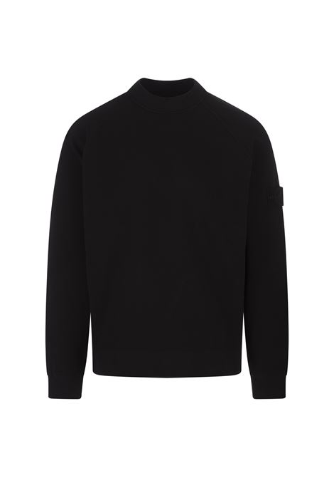 Black Crew Neck Sweatshirt With Stone Island Badge  STONE ISLAND | 8115629F7V0029