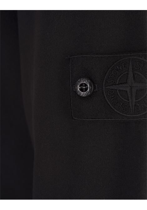 Black Crew Neck Sweatshirt With Stone Island Badge  STONE ISLAND | 8115629F7V0029