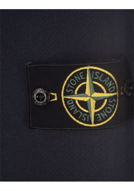 Felpa Blu Con Zip e  Cappuccio In Cotone Con Trattamento OLD STONE ISLAND | 811563341V0120