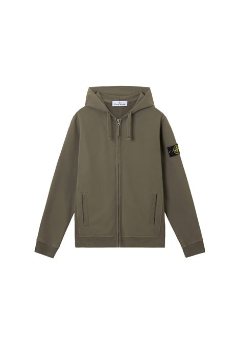 Felpa Full Zip Con Cappuccio In Cotone Organico Fango STONE ISLAND | 811563520V0075