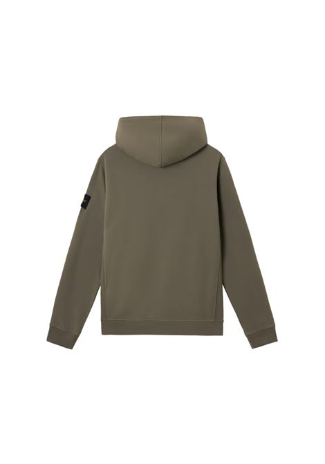 Felpa Full Zip Con Cappuccio In Cotone Organico Fango STONE ISLAND | 811563520V0075