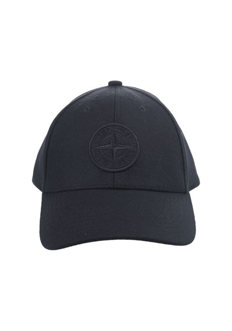 Navy Blue Flannel Baseball Hat STONE ISLAND | 811599660V0020