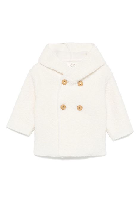 White Boucle' Double-Breasted Hooded Coat TEDDY & MINOU | I24CN016PE027100