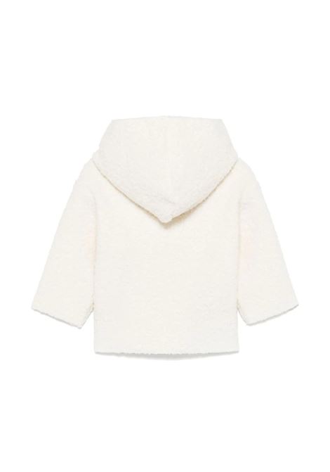 Cappotto Doppiopetto Con Cappuccio In Boucle' Bianco TEDDY & MINOU | I24CN016PE027100