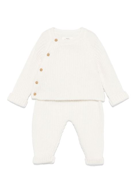 2- Piece Set In White Ribbed Knitwear TEDDY & MINOU | I24CP052EM634100