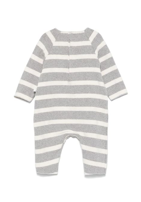 White and Grey Upcycled Knit Jumpsuit TEDDY & MINOU | I24TU025M1090043