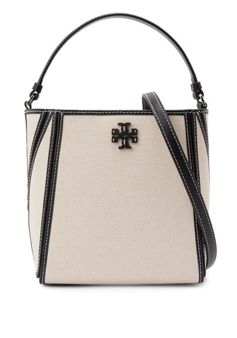 Small McGraw Bucket Bag In Natural Multi TORY BURCH | 158502254