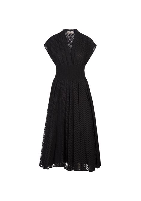 TORY BURCH Abito Midi In Cotone Traforato Nero - TORY BURCH